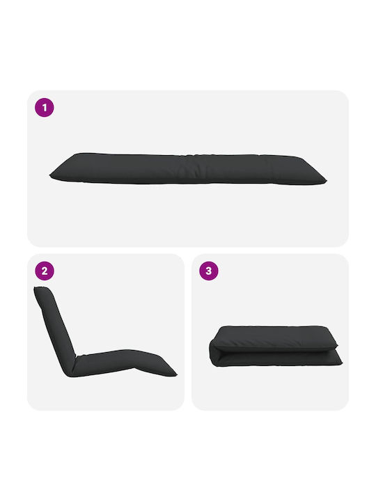 Multifunctional Bean Bag Sunbed Waterproof Black 175x54x8.5cm