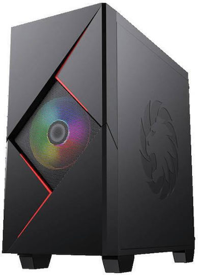 GameMax Cyclops Gaming Micro Tower Κουτί Υπολογιστή με Πλαϊνό Παράθυρο και ARGB Φωτισμό Μαύρο