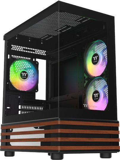 Thermaltake View 170 WS ARGB Gaming Mini Tower Κουτί Υπολογιστή με Πλαϊνό Παράθυρο Μαύρο