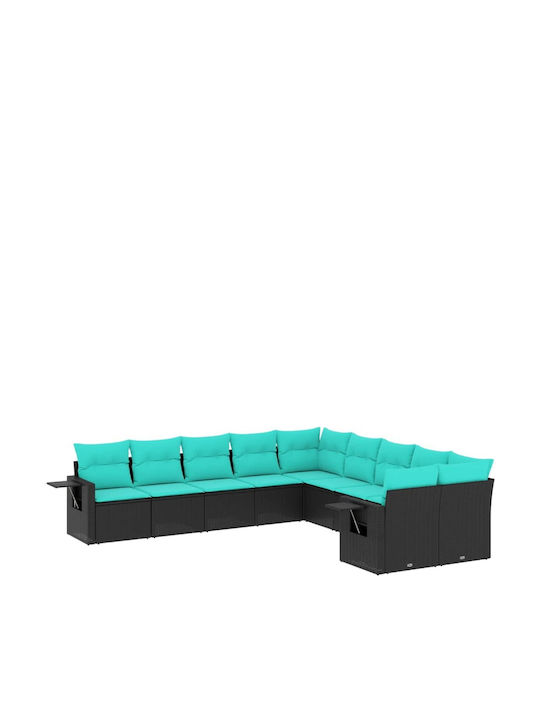 Ecksofa Outdoor Rattan mit Kissen 62x62x69cm