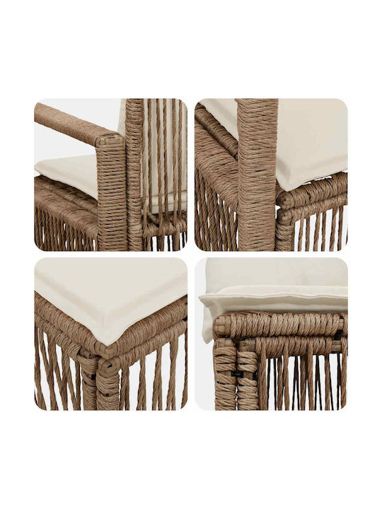 Γωνιακός Καναπές Εξωτερικού Χώρου Rattan με Μαξιλάρια