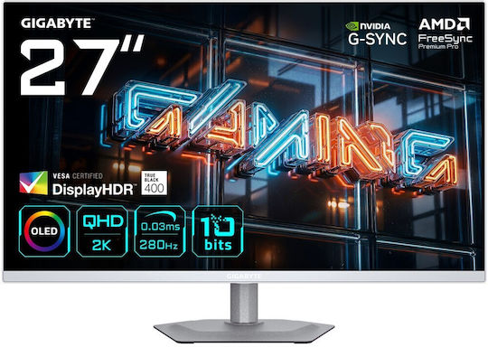 Gigabyte MO27Q2A OLED HDR Gaming Monitor 27" QHD 2560x1440 280Hz with Response Time 0.03ms GTG White