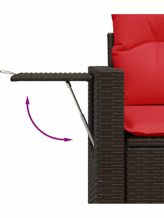 Ecksofa Outdoor Rattan mit Kissen 62x62x69cm