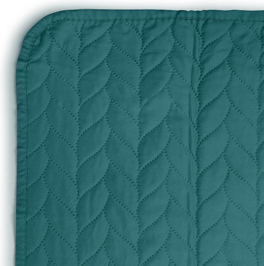 Easy Home Double Coverlet Made of Polyester Green 230x220cm