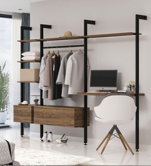 Kit of Articulated Shelf Frame Mechanisms 1 Shelf 1 Cabinet & 1 Tube Without Wooden Elements Emuca Zero 7022454 Matte Black