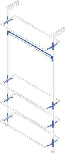 Kit Αρθρωτων Πλαισιων Ραφιερας 4 Ραφια & 1 Σωληνα Χωρις Ξυλινα Στοιχεια Emuca Zero 7022354 Μαυρο Ματ