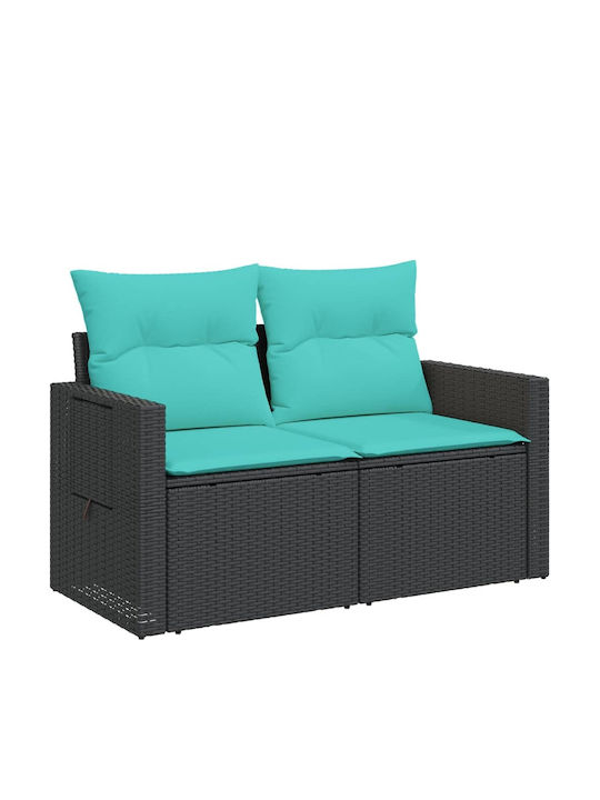 Three-Seater Outdoor Rattan Sofa with Cushions 55x62x69cm