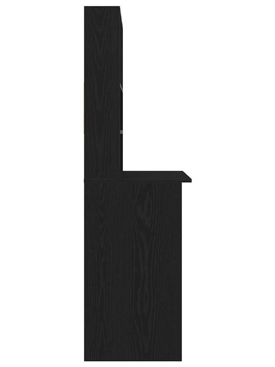 Wooden Desk with Bookcase Black Oak 102x45x148 cm