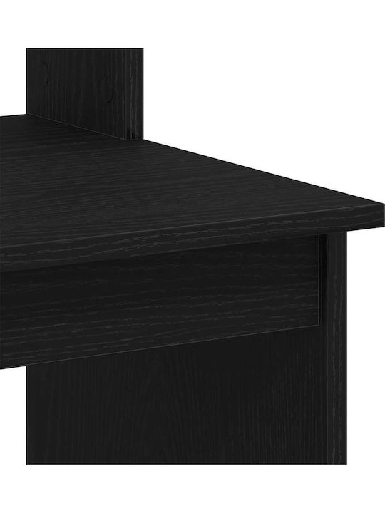 Wooden Desk with Bookcase Black Oak 102x45x148 cm