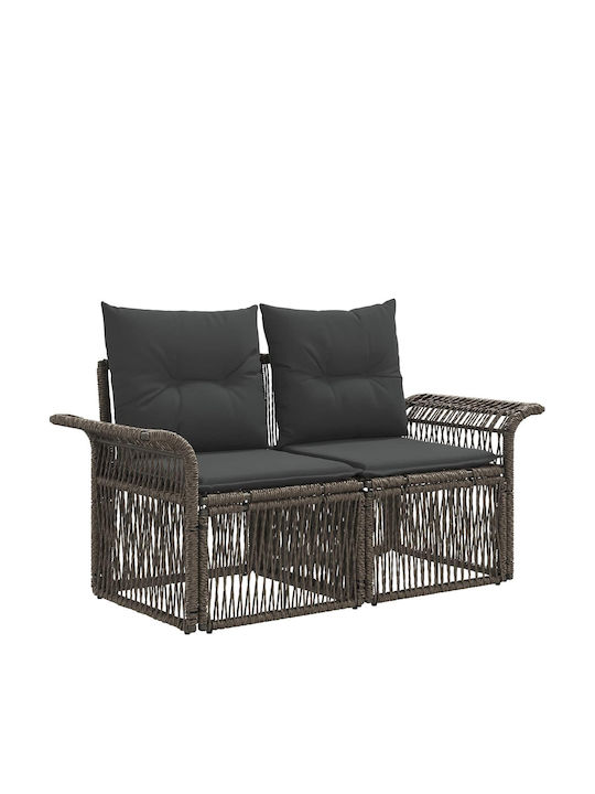3-Seater Outdoor Rattan Sofa with Cushions 70.5x62x70cm