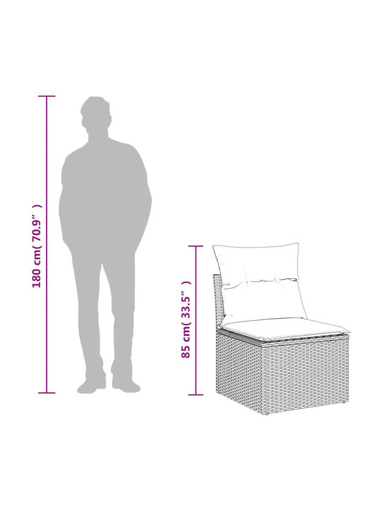 Outdoor Corner Sofa Rattan With Cushions 55x62x69cm