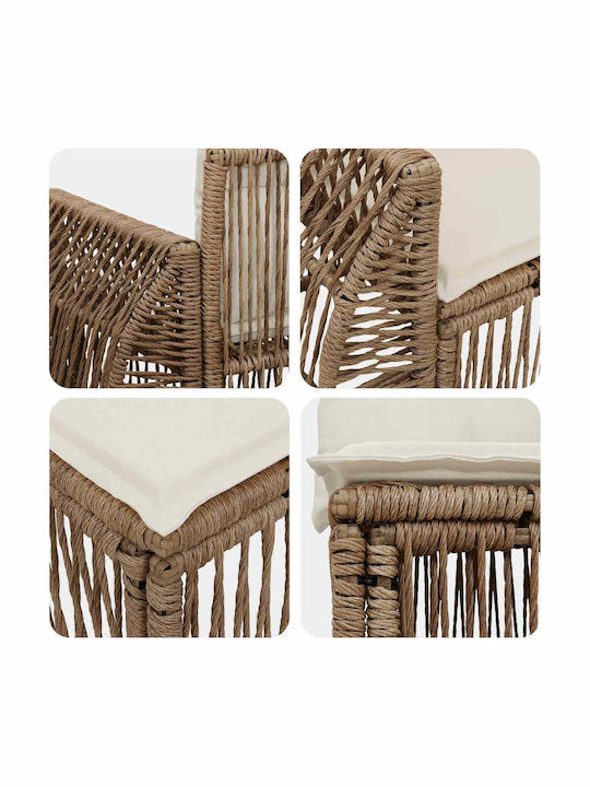 Τετραθέσιος Καναπές Εξωτερικού Χώρου Rattan με Μαξιλάρια