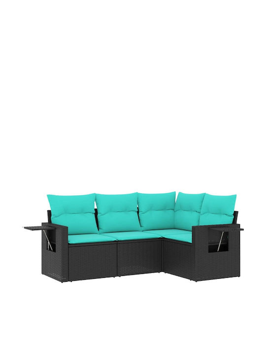 Outdoor Corner Rattan Sofa With Cushions 62x62x69cm