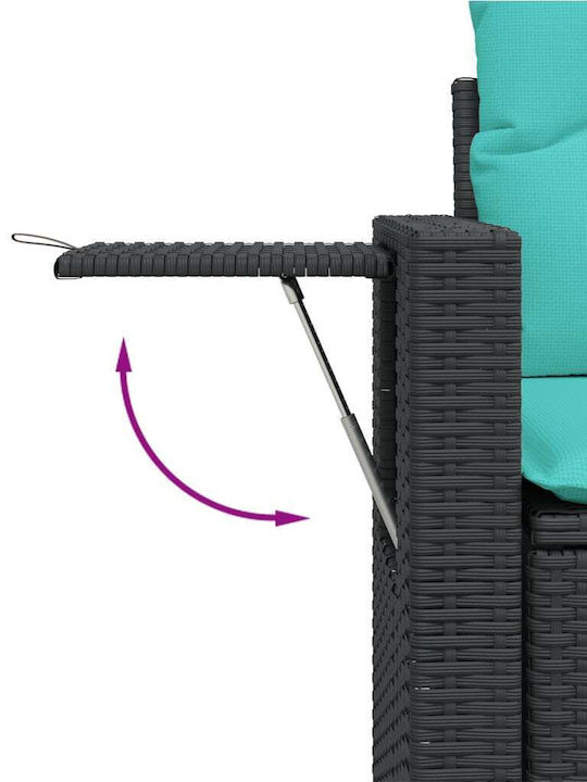 Outdoor Corner Rattan Sofa With Cushions 62x62x69cm
