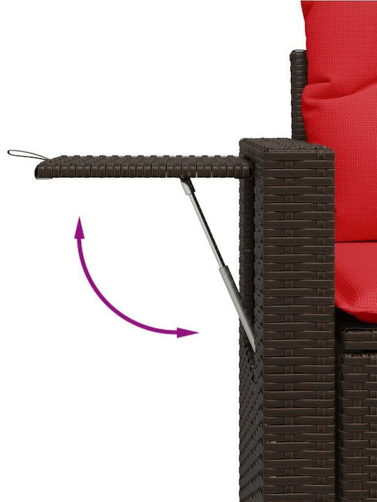 Ecksofa Outdoor Rattan mit Kissen 62x62x69cm