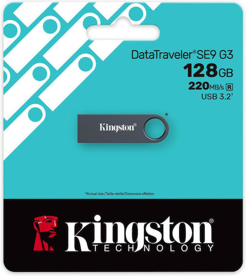 Kingston Se 9g3 128GB USB 3.2 Stick Silver