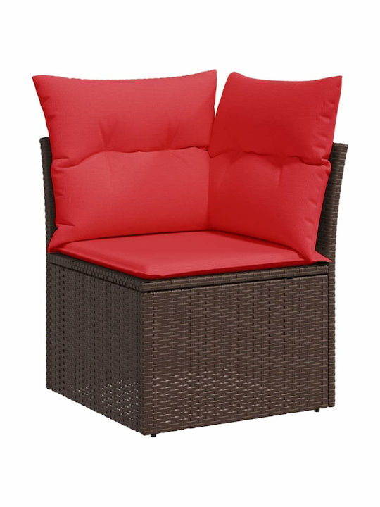 Corner Outdoor Sofa Rattan with Cushions 62x62x69cm