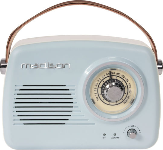 Madison Freesound VR30 Retro Επιτραπέζιο Ραδιόφωνο Επαναφορτιζόμενο με Bluetooth Μπλε