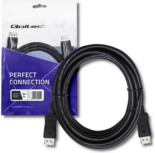 Qoltec Cable DisplayPort male - DisplayPort male 5m Black (50455)