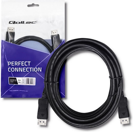 Qoltec Kabel DisplayPort-Stecker - DisplayPort-Stecker 3m Schwarz (50454)