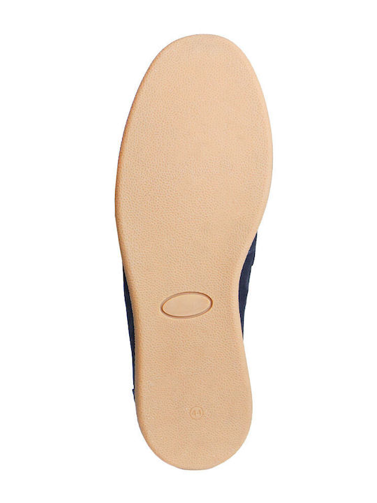 Leather Men's Moccasins In Blue Colour