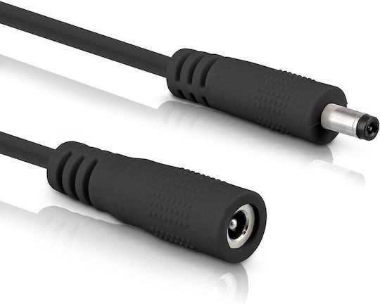 Inline Inline Dc Extension Cable Male Female Dc Plug 4.0x1.7 Mm Awg 18 Black 0.5 M
