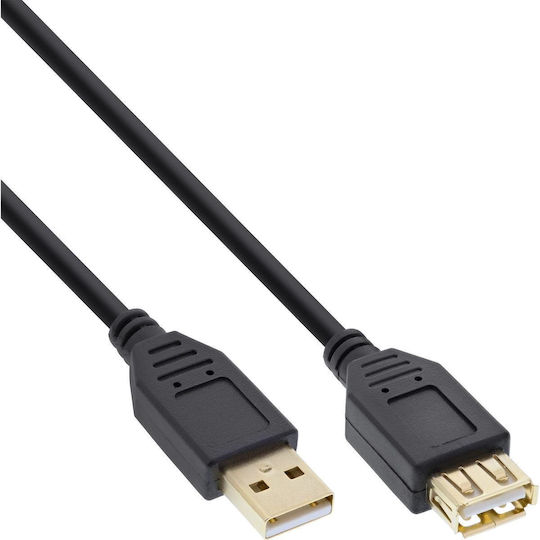 InLine 1m USB 2.0 Cable A-Male to A-Female Gold (34610S)