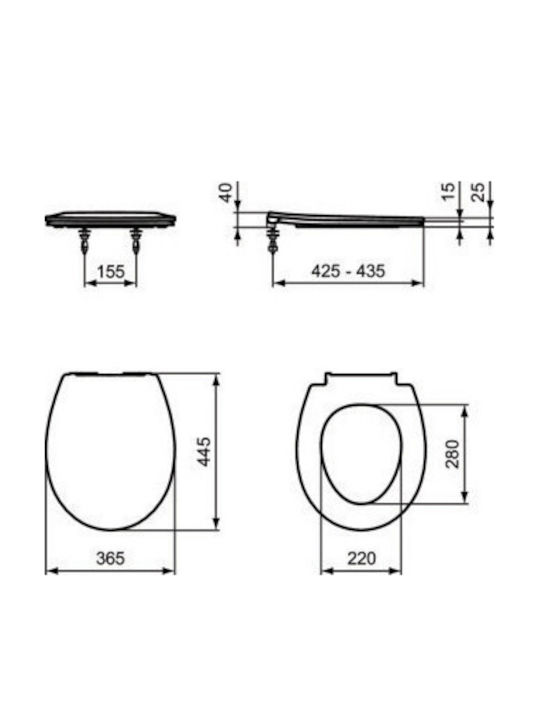Ideal Standard Sevaduo Toaletă de Podea cu Capac cu Închidere Lentă Albă
