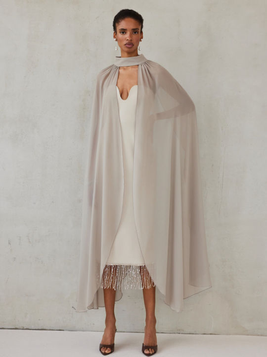 Women's Poncho Greige