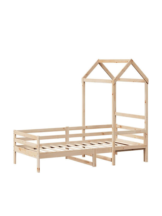Kinderbett - Schlafsofa Einzeln mit Stauraum Braun für Matratze 80x200cm