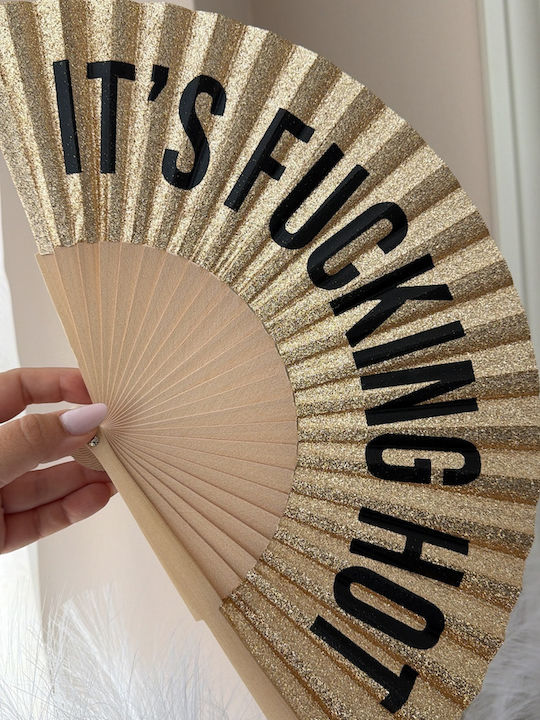 Limited Edition Στυλάτη Glitter Βεντάλια Hot Gold