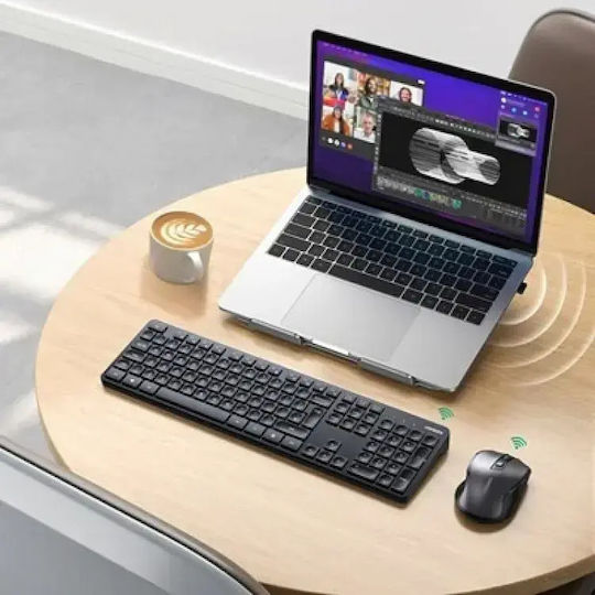 Ugreen MK006 Безжично Комплект клавиатура и мишка Английски US Черен