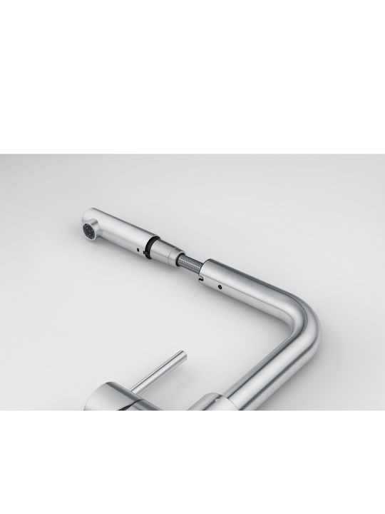Franke Glenda Kitchen Faucet Counter with Pull-Out Spray Silver