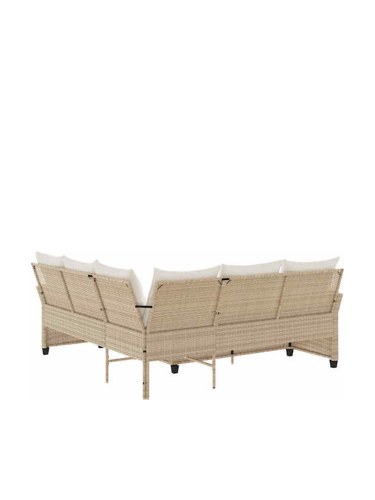 Outdoor Corner Sofa Rattan With Cushions