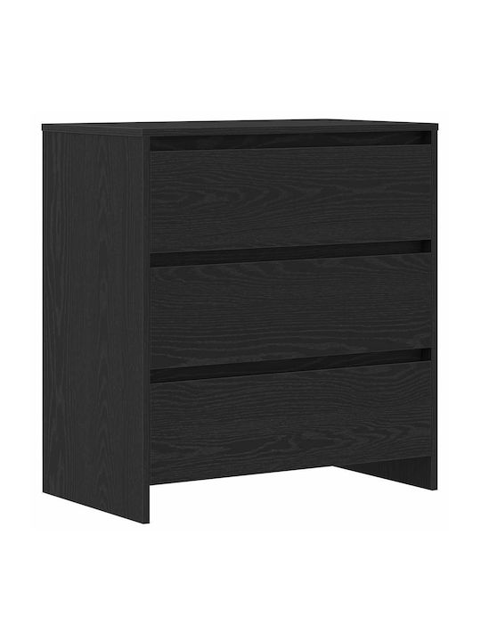 Bedroom Chest of Drawers Wooden Black Oak 70x41x75cm
