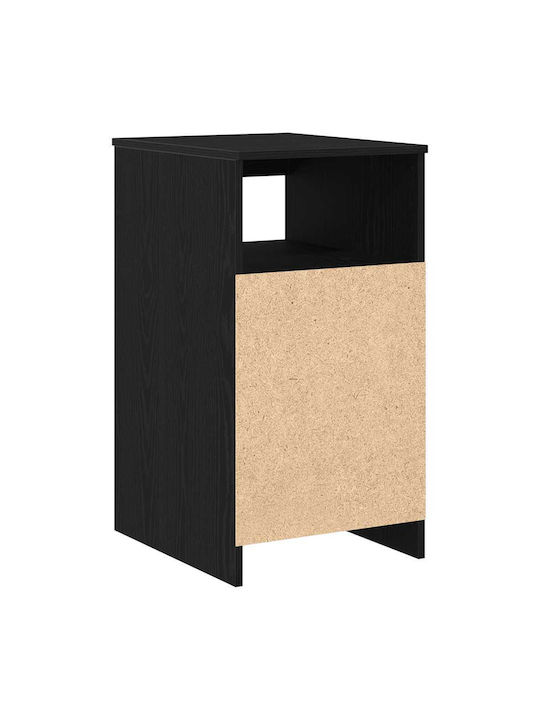 Comodă Dormitor Din Lemn Cu 3 Sertare Negru Stejar 40x50x76cm