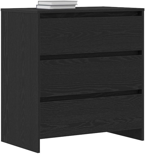 Bedroom Chest of Drawers Wooden Black Oak 70x41x75cm