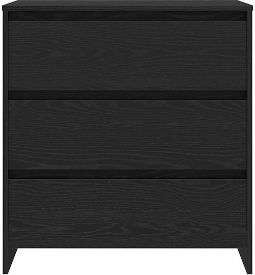 Bedroom Chest of Drawers Wooden Black Oak 70x41x75cm