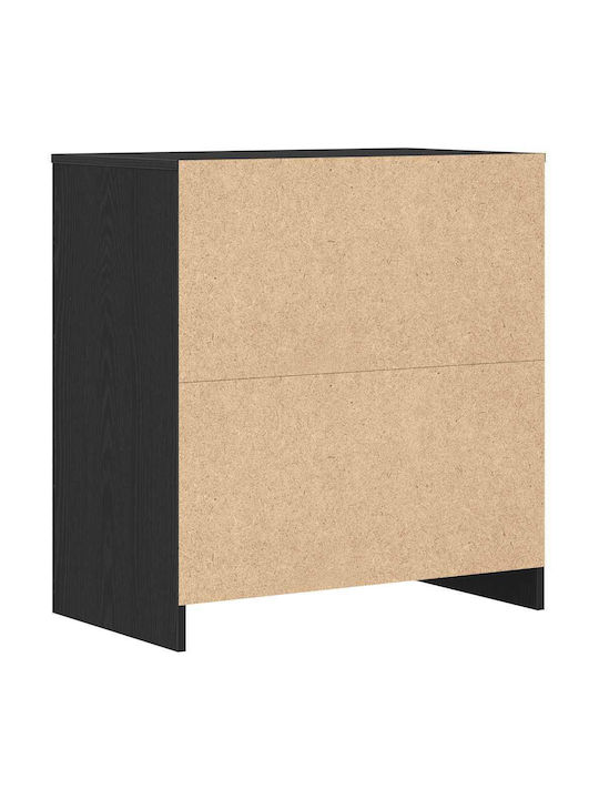 Bedroom Chest of Drawers Wooden Black Oak 70x41x75cm