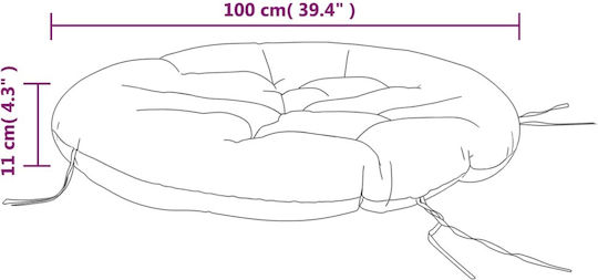 vidaXL Perna Scaunului De Grădină Rotundă Neagră 100x100cm