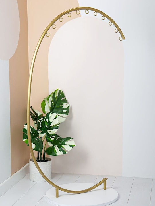 SteweHome Κρεμάστρα Δαπέδου από Μέταλλο Χρυσή 75x130cm