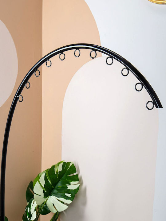 SteweHome Κρεμάστρα Δαπέδου από Μέταλλο Μαύρη 75x130cm
