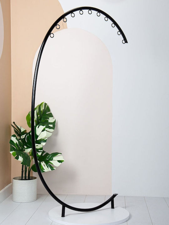 SteweHome Κρεμάστρα Δαπέδου από Μέταλλο Μαύρη 75x130cm