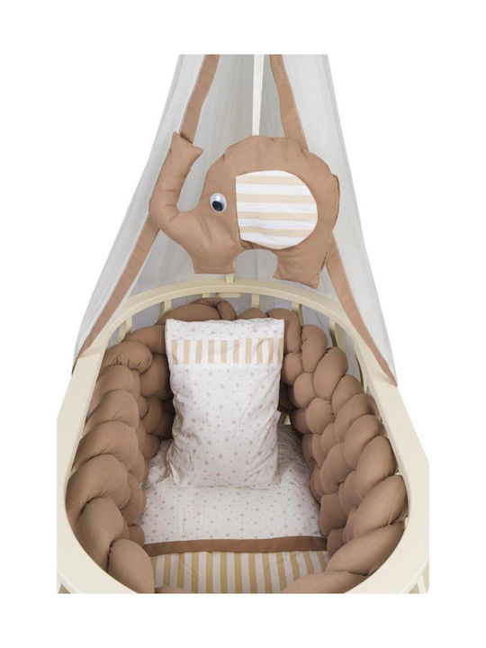 SteweHome Babybett Braun mit Matratze & Rädern