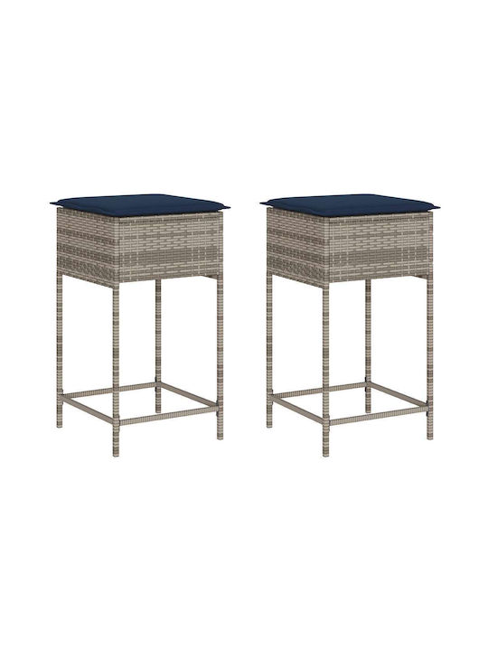 Σκαμπό Μπαρ Rattan 2τμχ 40x40x76cm Σκαμπό Μπαρ Rattan 2τμχ 40x40x76cm