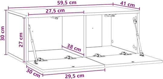 Έπιπλο Τηλεόρασης Καφέ Μ59.5xΠ41xΥ30cm