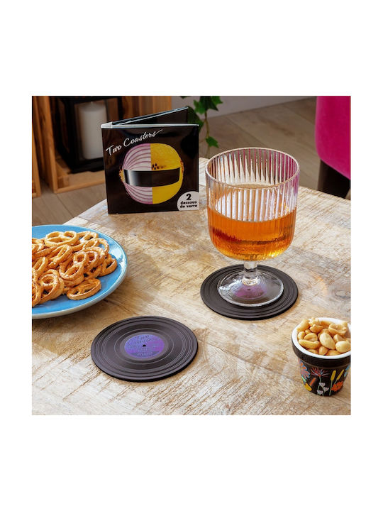 Pylones Round Plastic Purple Coaster 9cm 2 Pieces
