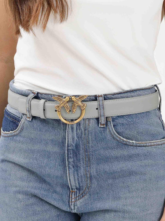 Leather Women's Belt Gray