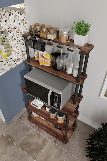 SteweHome Metallic Rack 4 Tiers Brown STE-016312-P16312 SteweHome Metallic Rack 4 Tiers Brown STE-016312-P16312