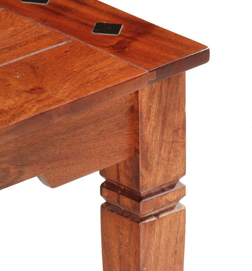 Rectangular Central Coffee Table Solid Acacia Wood 110x50x35 cm